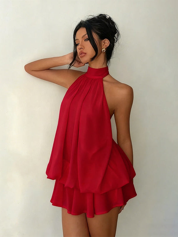 Layered Mini Dress with Open Back — view 5