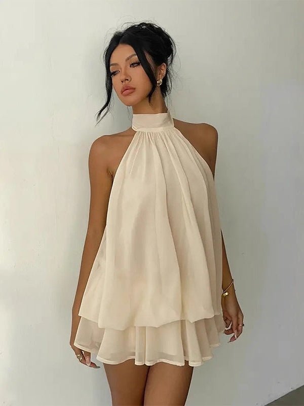 Layered Mini Dress with Open Back — view 3