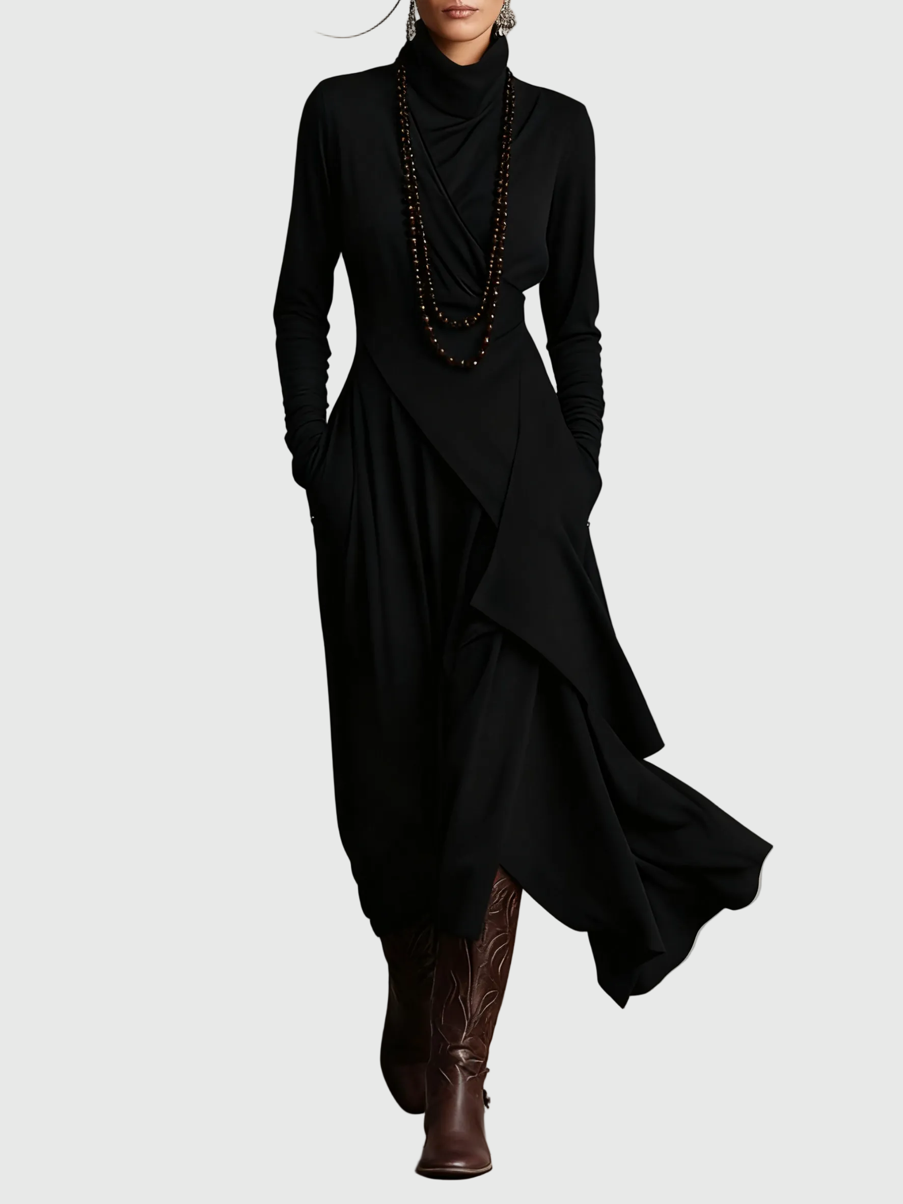 Purple | Pleated Maxi Dress — view 3