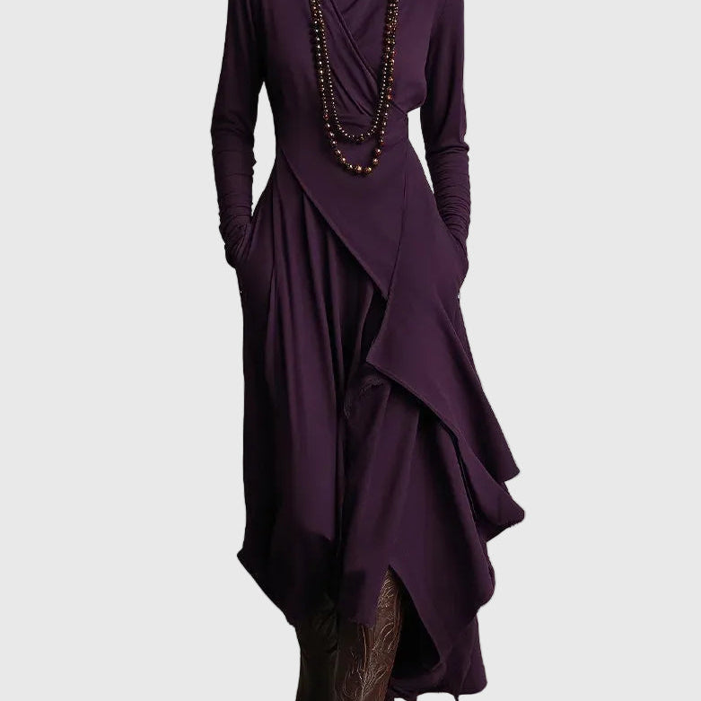 Purple | Pleated Maxi Dress