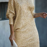 Elegant Mini Dress with Sparkles and Bare Shoulders