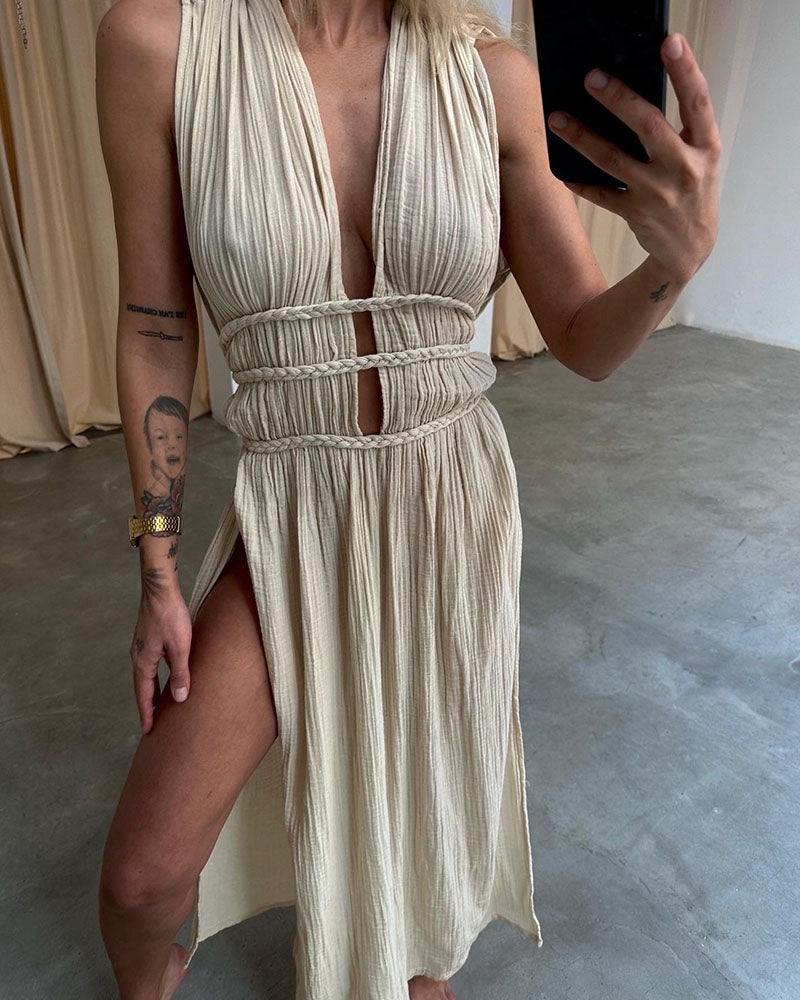 Zolla - Textured Dress with Slit — view 8