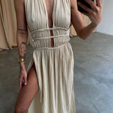 Zolla - Textured Dress with Slit — view 8