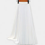 Long Pleated Satin Skirt — view 10