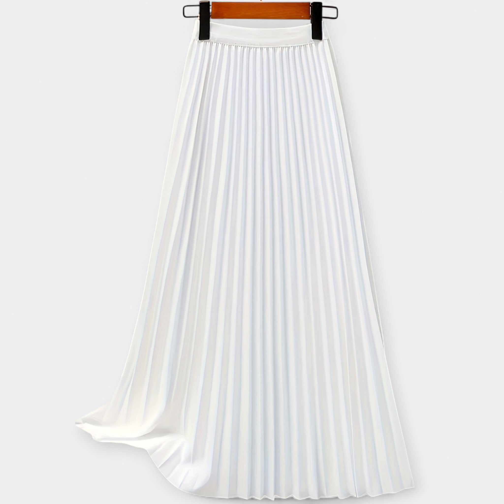 Long Pleated Satin Skirt — view 10