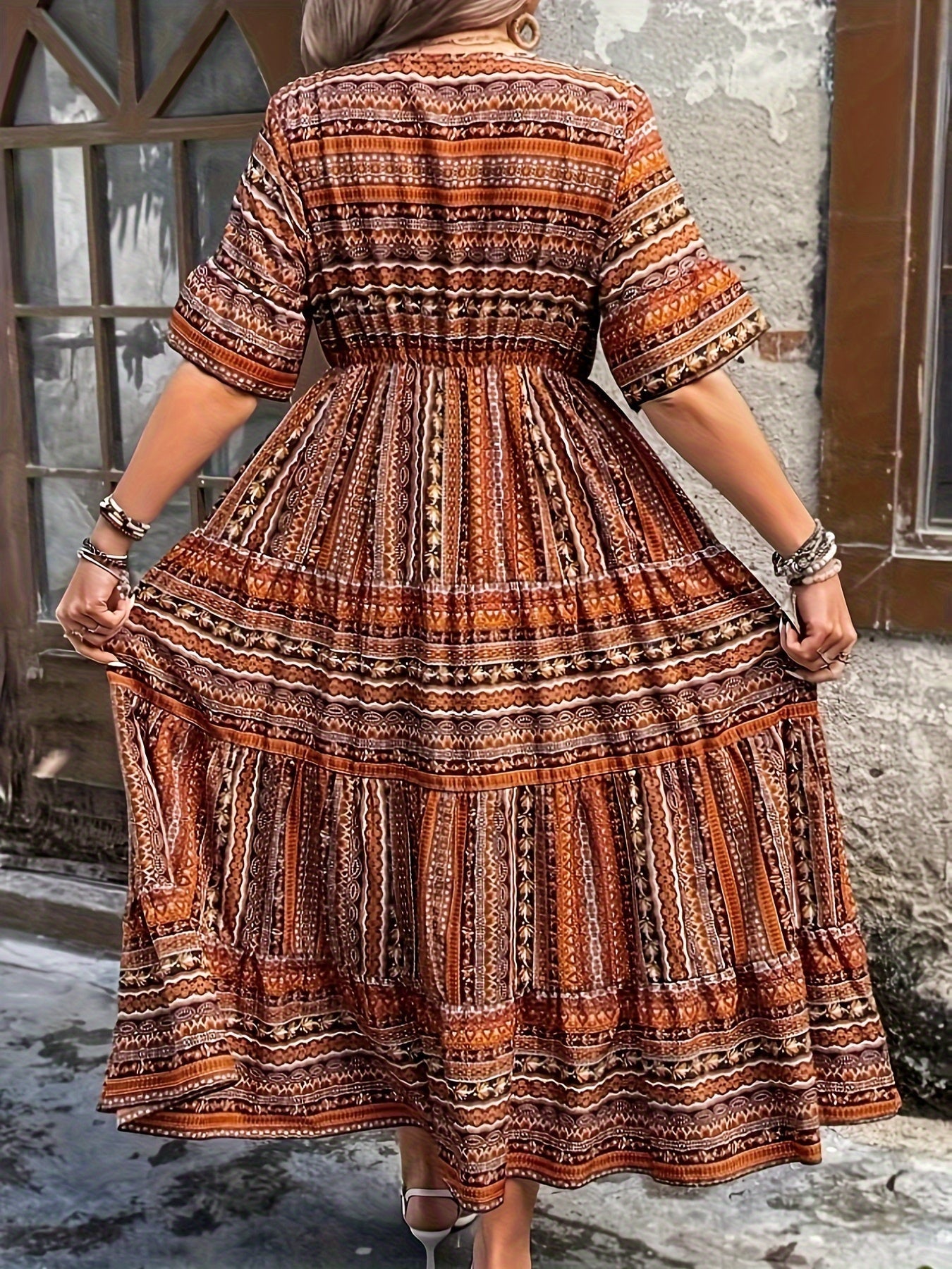 Joraine - Flowing Ethnic Dress — view 7