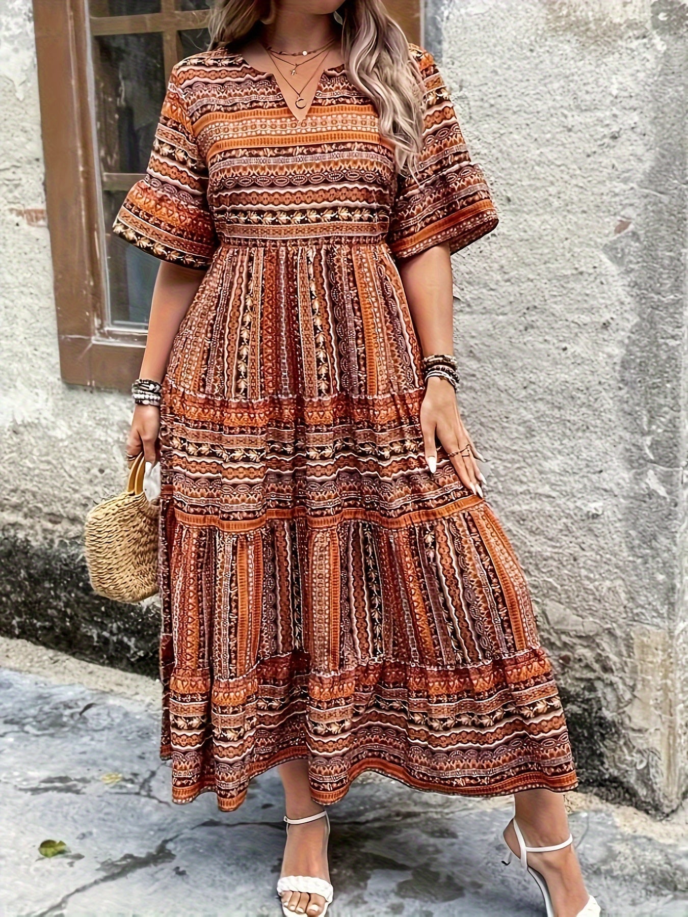 Joraine - Flowing Ethnic Dress — view 4