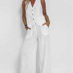 Aira - Vest with Buttons & Wide-Leg Pants Set — view 6