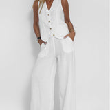 Aira - Vest with Buttons & Wide-Leg Pants Set — view 6