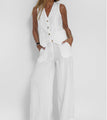 Aira - Vest with Buttons & Wide-Leg Pants Set — view 6
