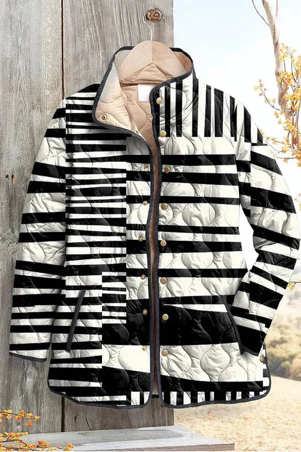 Ulla™ | Quilted Jacket in Stripe Mix