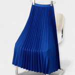 Long Pleated Satin Skirt — view 13