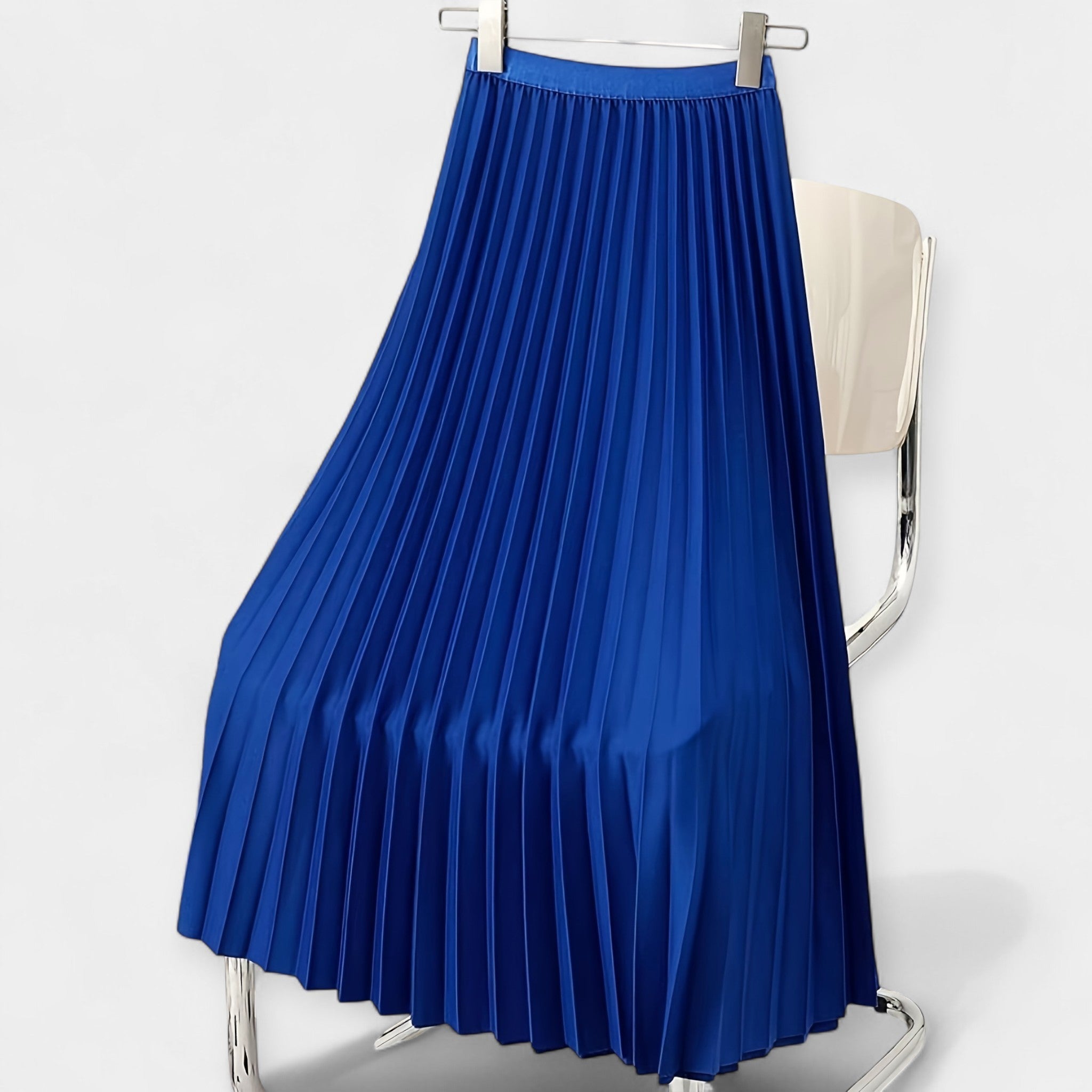 Long Pleated Satin Skirt — view 13