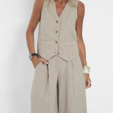 Aira - Vest with Buttons & Wide-Leg Pants Set — view 15