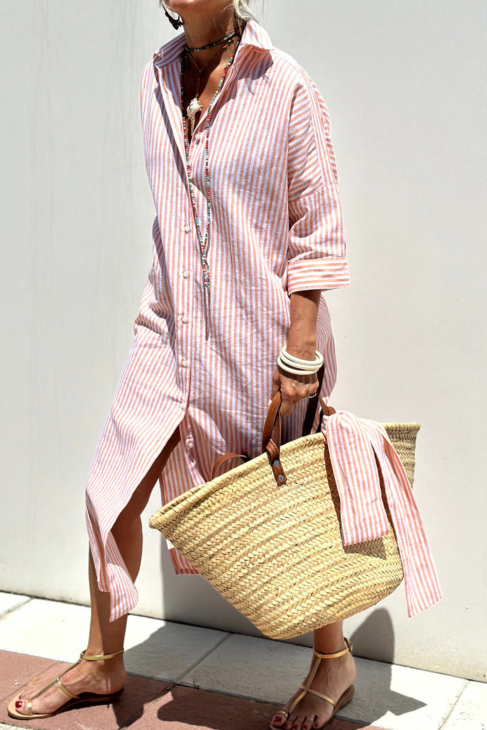Sophia - Striped Shirt Dress