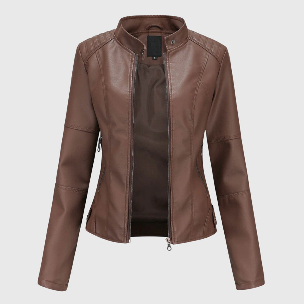 Giorgina™ - Elegant Leather Jacket for Women — view 2