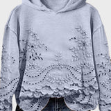 Hooded Sweatshirt in Lace — view 2