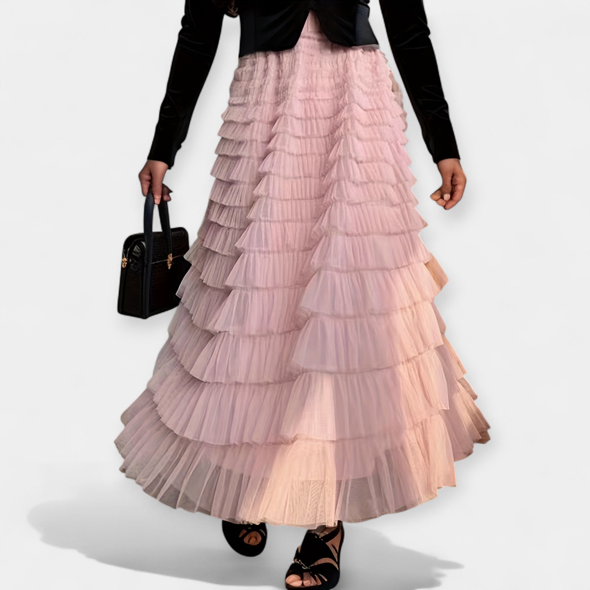 Elegant Skirt with Tulle Detail — view 5
