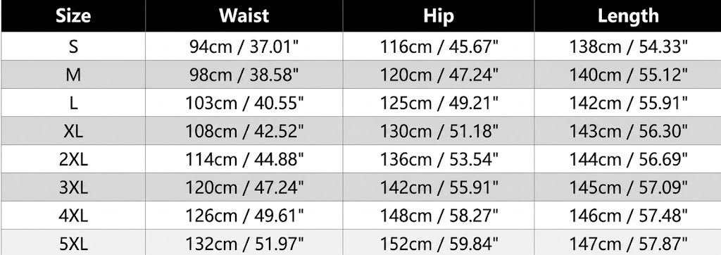 Size guide for Comfortable Printed Dungarees