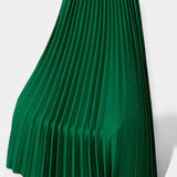 Long Pleated Satin Skirt — view 18