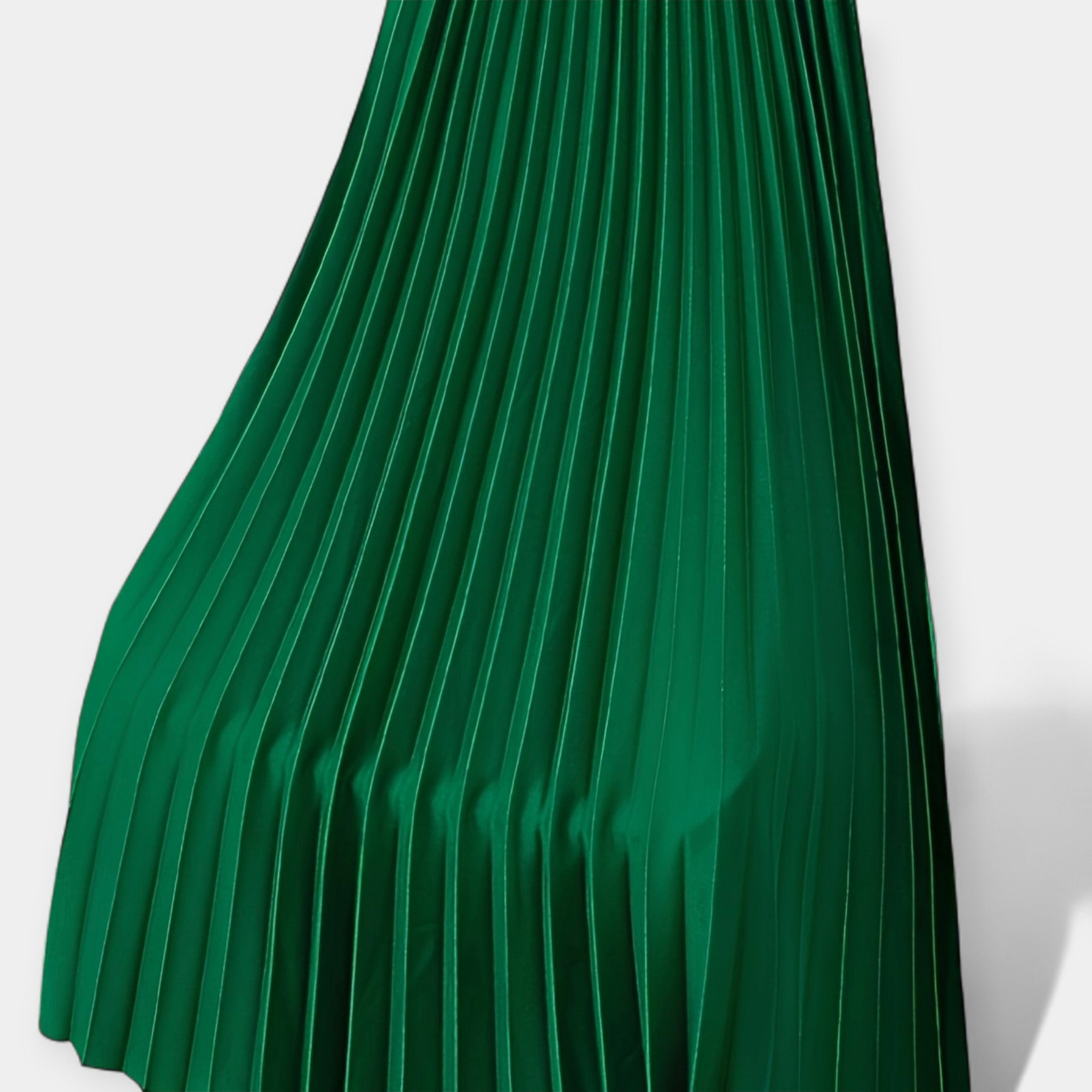 Long Pleated Satin Skirt — view 18