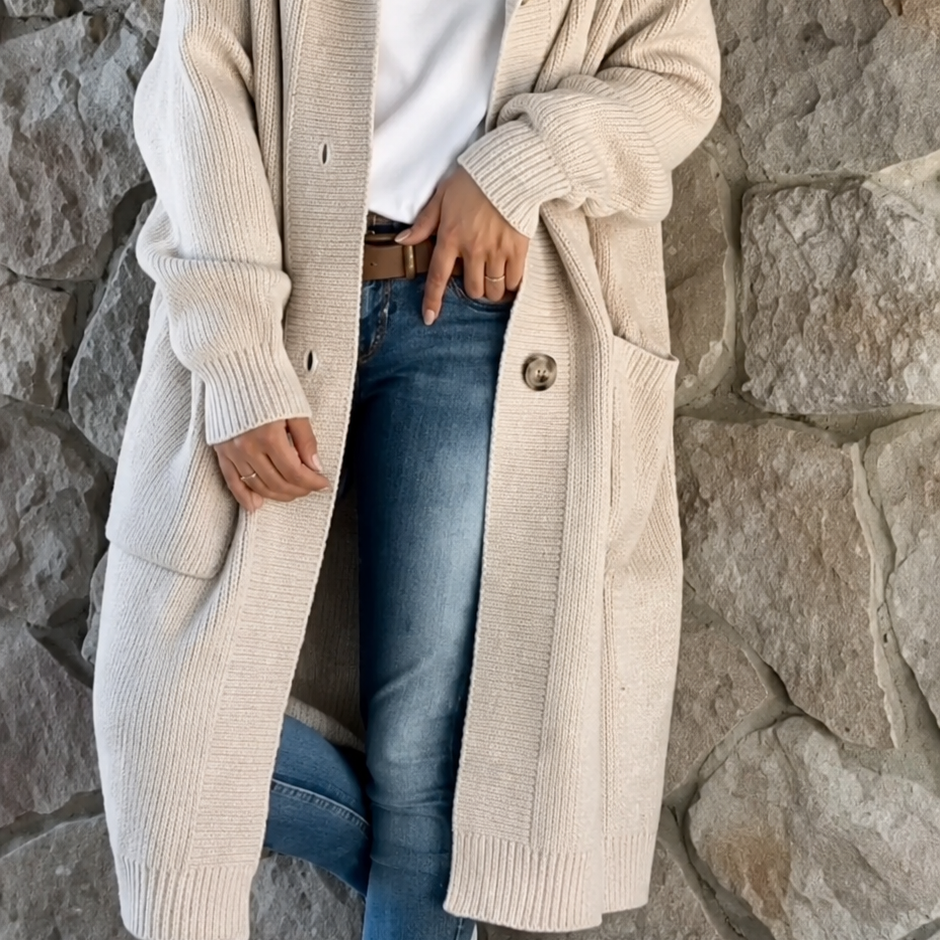 Simone | Long Cardigan with Hood