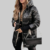 Cecilia - Elegant Autumn Coat with Hood — view 3
