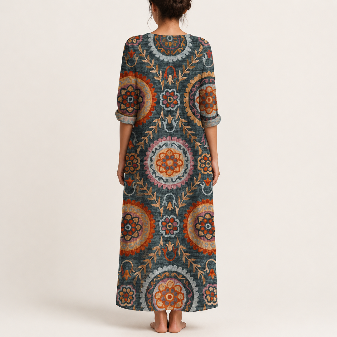 Elisa – Midi Dress with Geometric Pattern — view 4
