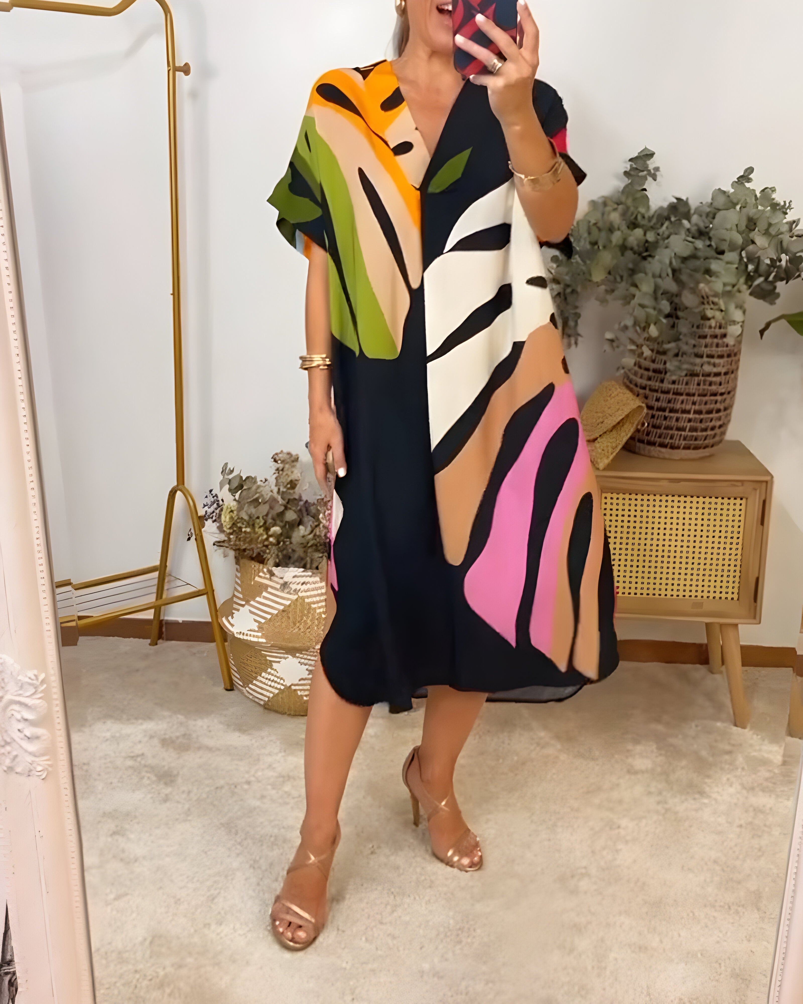 Rianna - Abstract Print Dress
