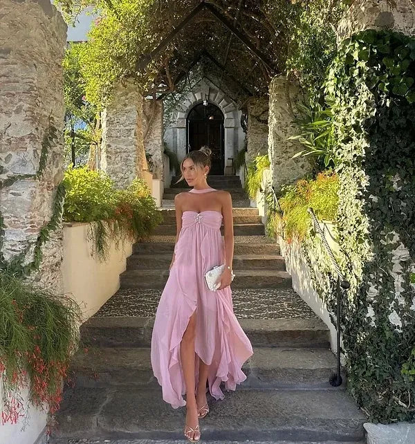 Collins - Strapless Maxi Dress with Ruffles — view 7