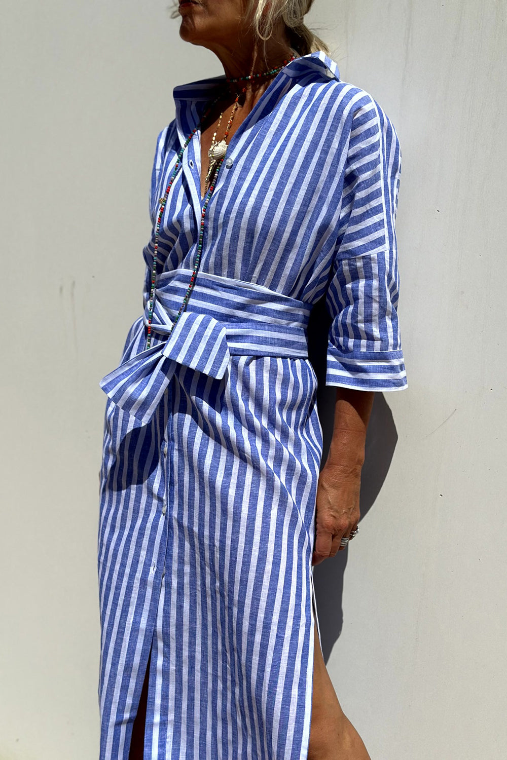 Sophia - Striped Shirt Dress — view 6