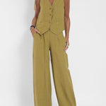 Aira - Vest with Buttons & Wide-Leg Pants Set — view 3