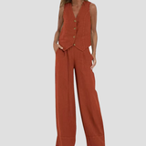 Aira - Vest with Buttons & Wide-Leg Pants Set — view 9