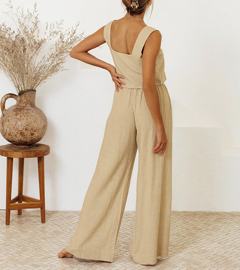 Megan - Minimalist Top and Flared Pants Set — view 4