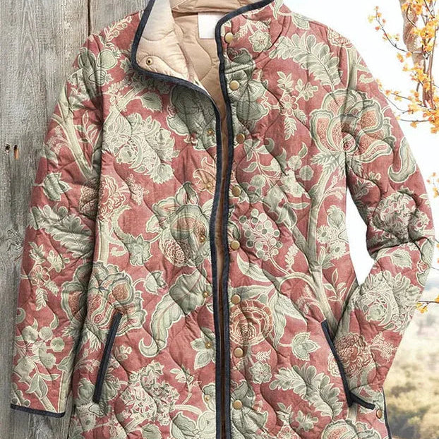 Annika™ | Quilted Jacket with Ornaments in Dusty Pink