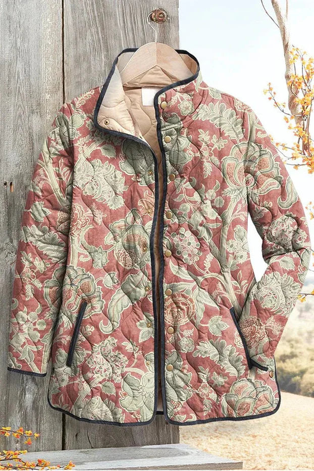 Annika™ | Quilted Jacket with Ornaments in Dusty Pink