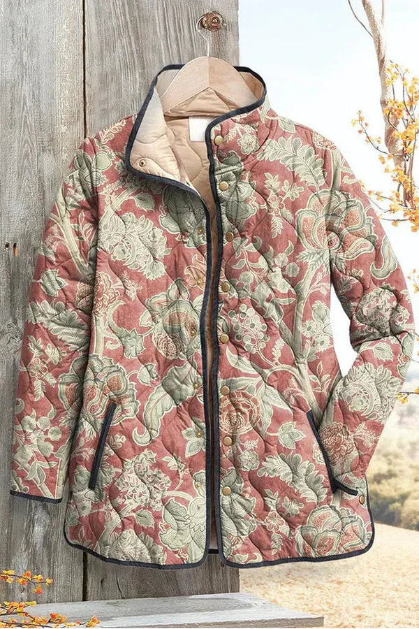Annika™ | Quilted Jacket with Ornaments in Dusty Pink