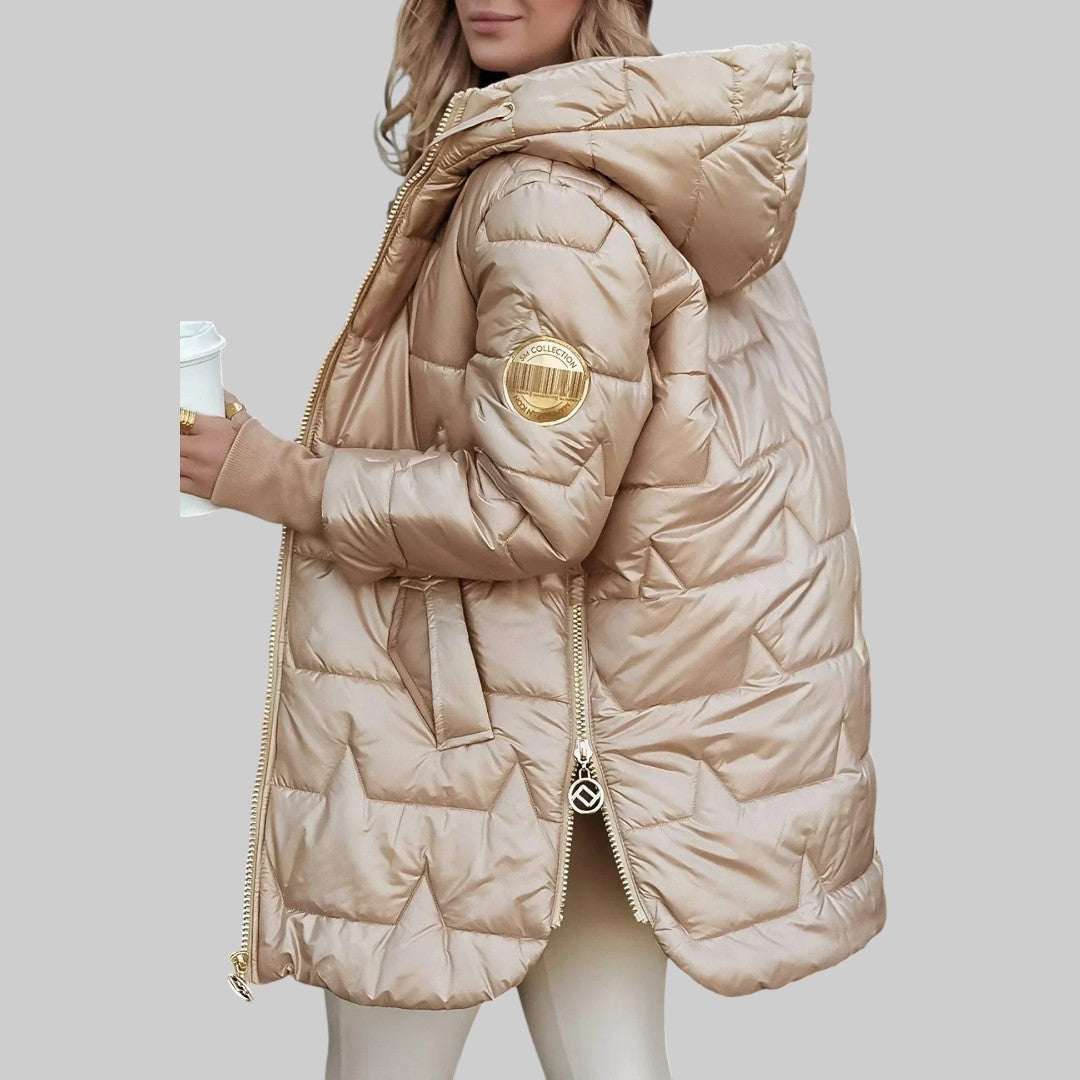 Cecilia - Elegant Autumn Coat with Hood — view 5