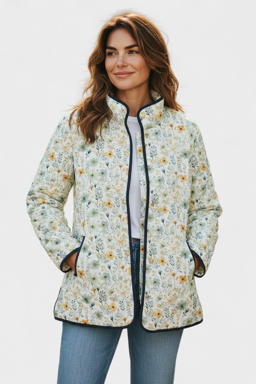 Waltraud™ | Quilted Jacket with Scattered Flowers — view 2