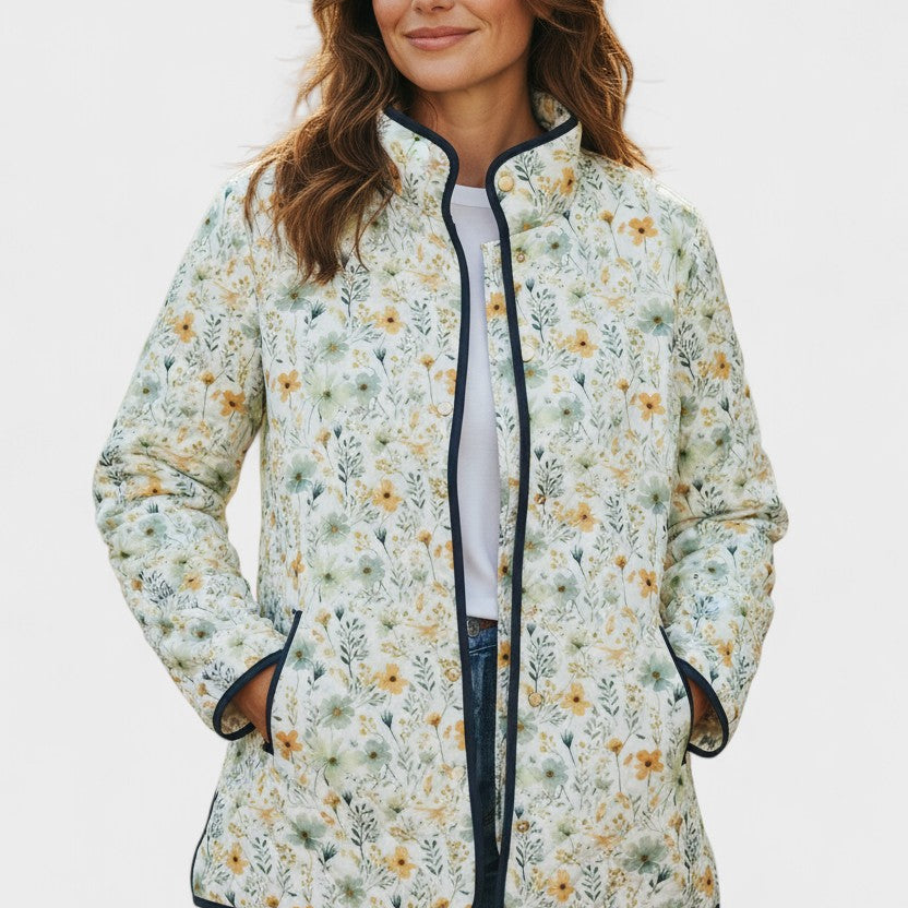 Waltraud™ | Quilted Jacket with Scattered Flowers — view 2