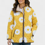 Almuth™ | Quilted Jacket with Daisies in Yellow — view 2