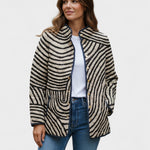 Ortrud™ | Quilted Jacket in Striped Swirl — view 2