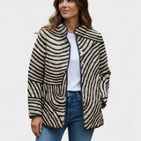 Ortrud™ | Quilted Jacket in Striped Swirl — view 2