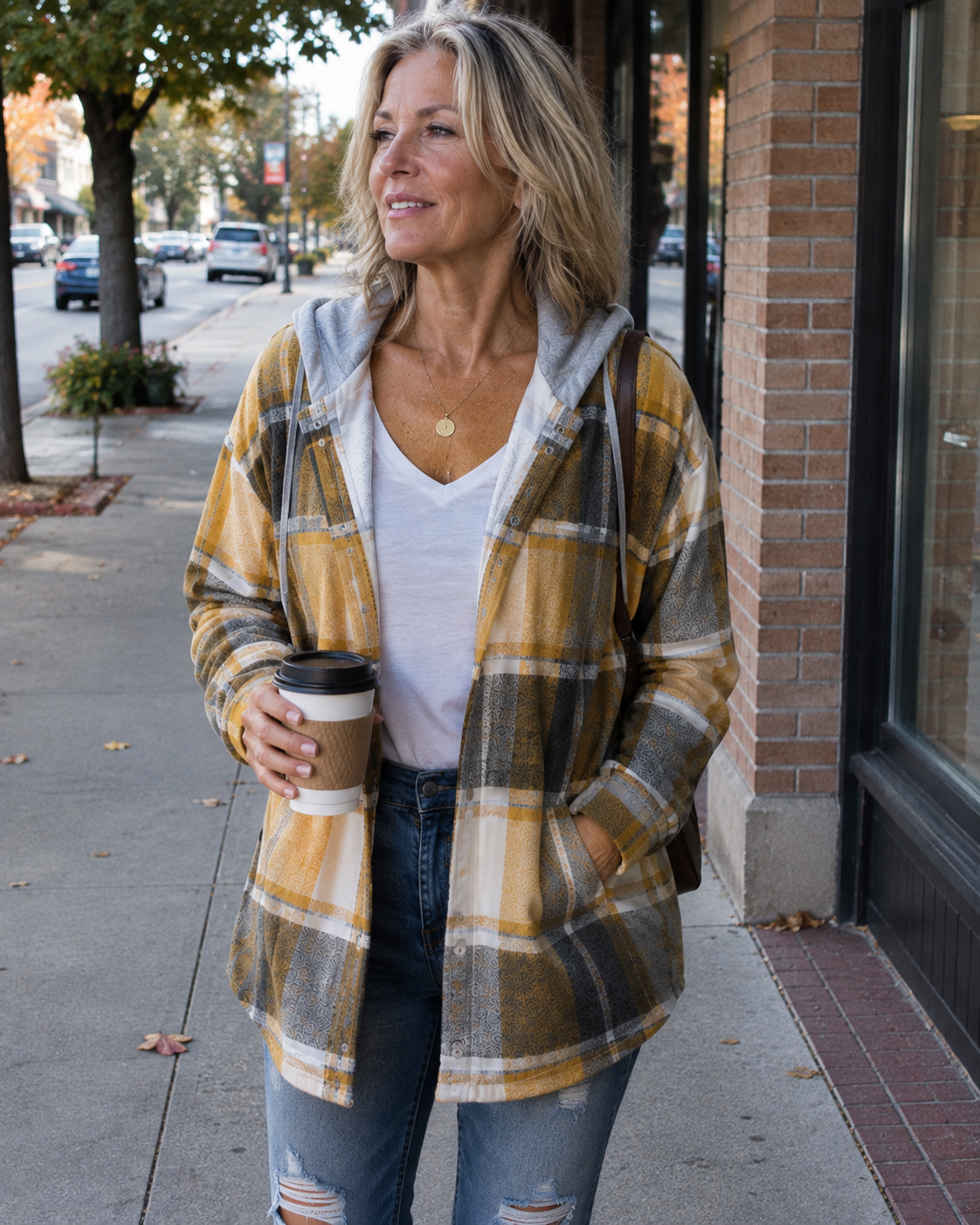 Katja | Checked Hooded Jacket — view 5