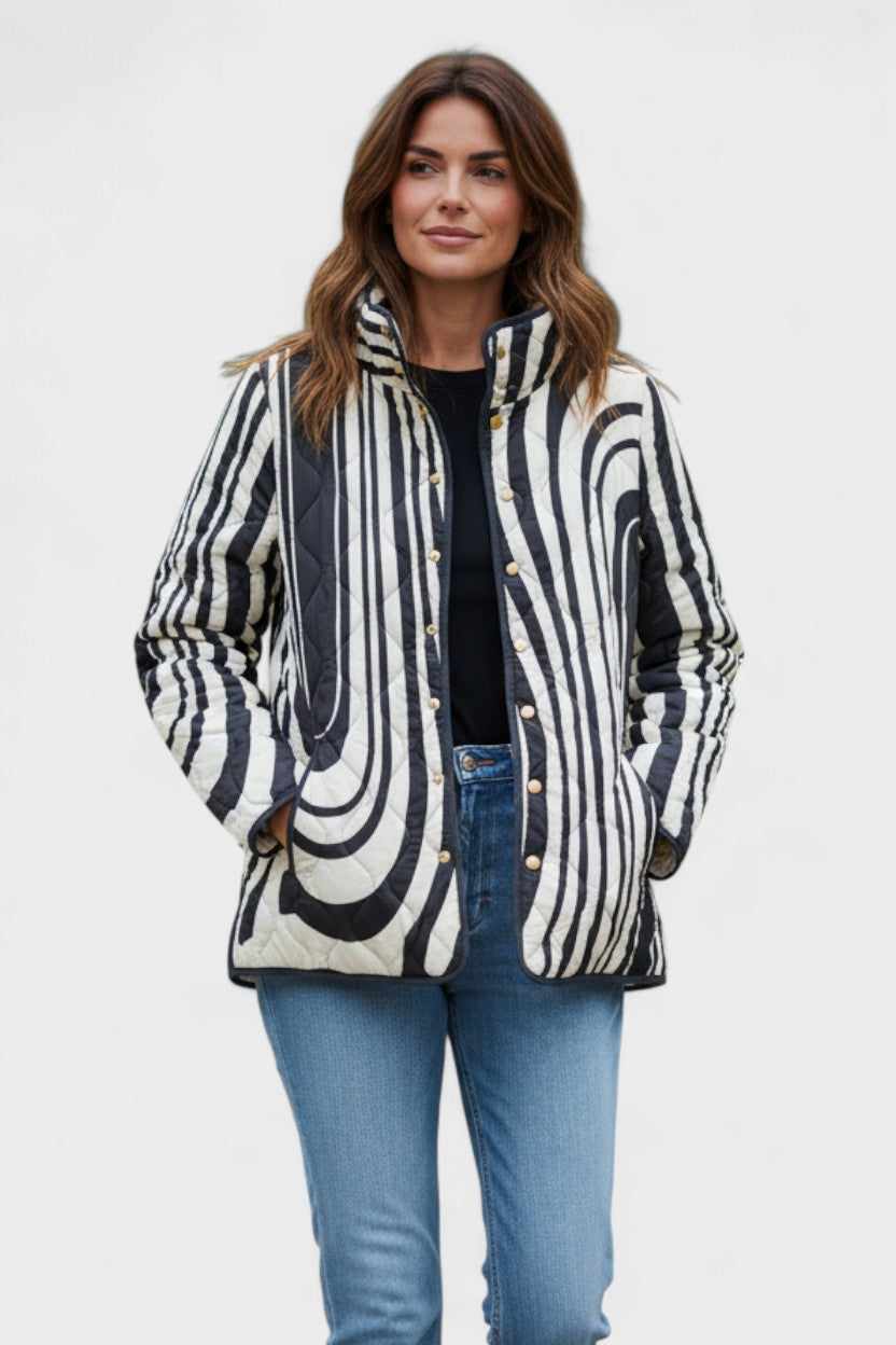 Hanne™ | Quilted Jacket in Zebra Print — view 2