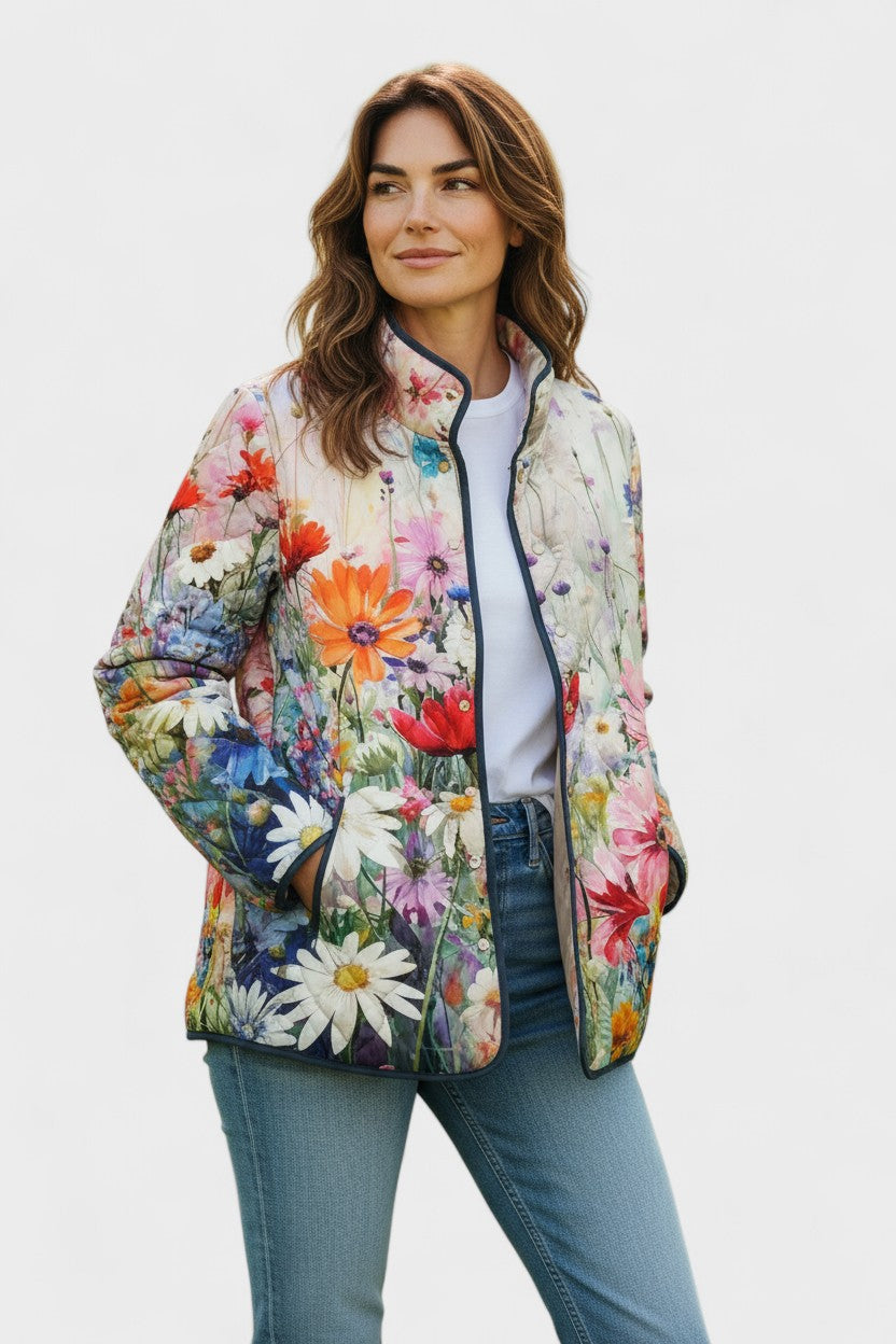 Sybille™ | Quilted Jacket with Summer Meadow — view 2
