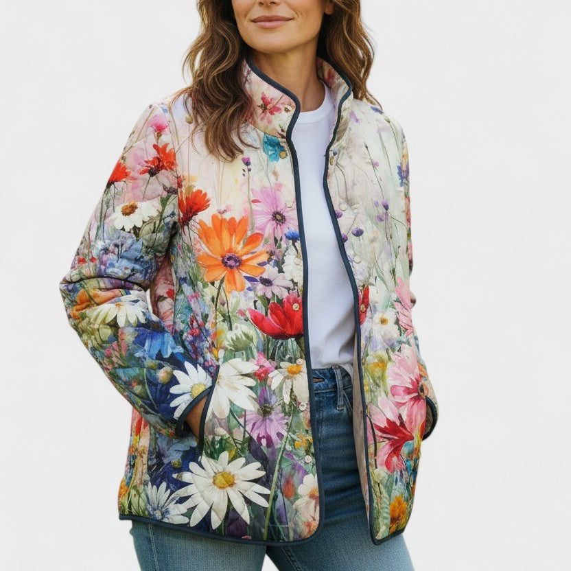 Sybille™ | Quilted Jacket with Summer Meadow — view 2