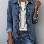 Dagmar™ | Blue Blazer with Flounce — view 2
