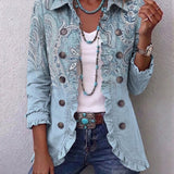 Cornelia™ | Blazer in Light Blue with Paisley — view 2