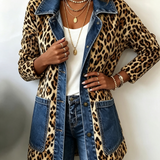Regina™ | Long Jacket with Leopard Print — view 3